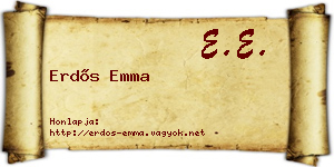 Erdős Emma névjegykártya
